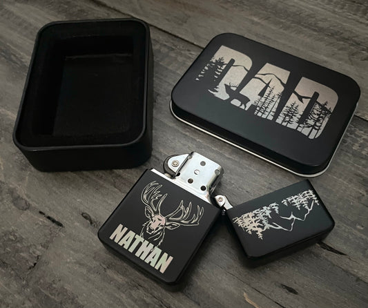 Personalized Refillable Lighter with Case