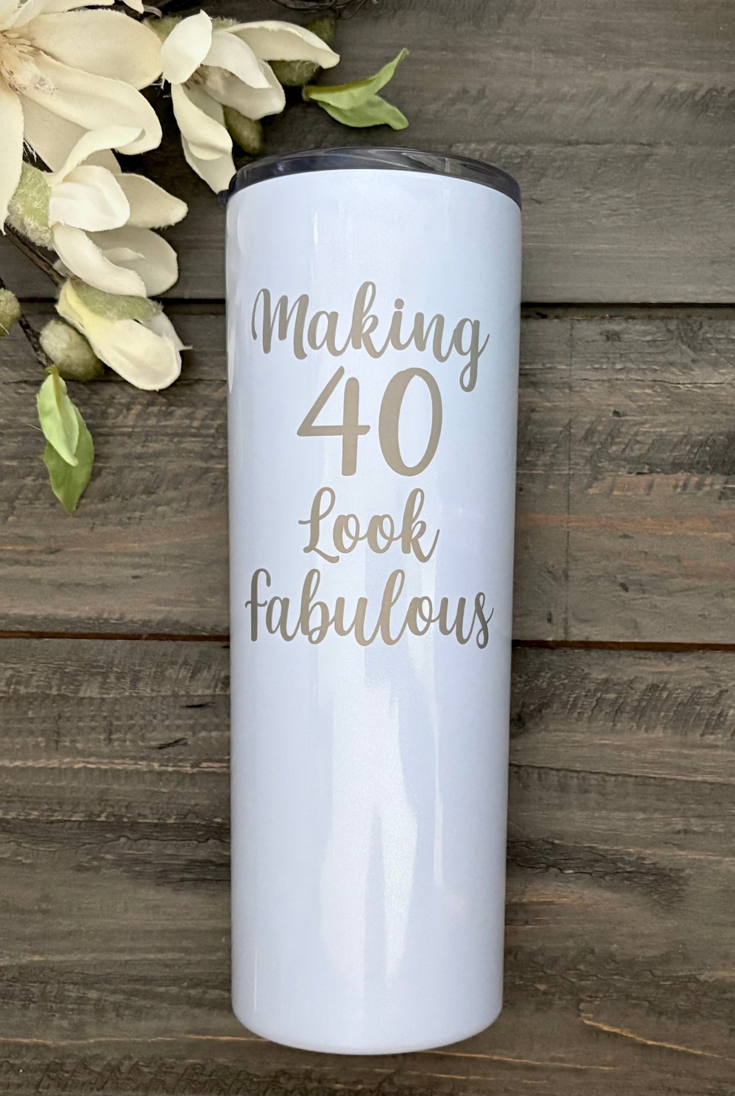 Personalized 20oz Skinny Stainless Steel Tumblers - Marble
