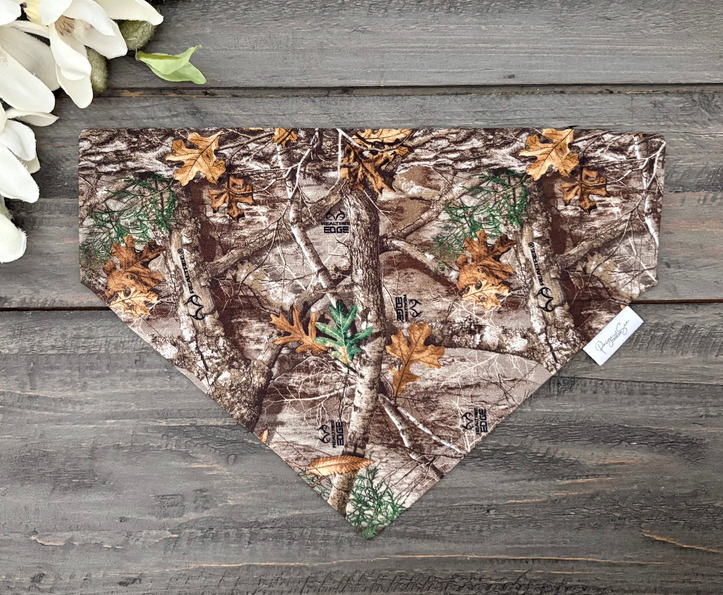Over the Collar Pet Bandana - Realtree Edge Forest Camo