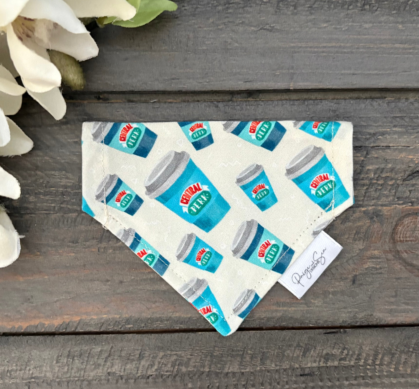 Over the Collar Pet Bandana - Central Perk Coffee Cups with Friends