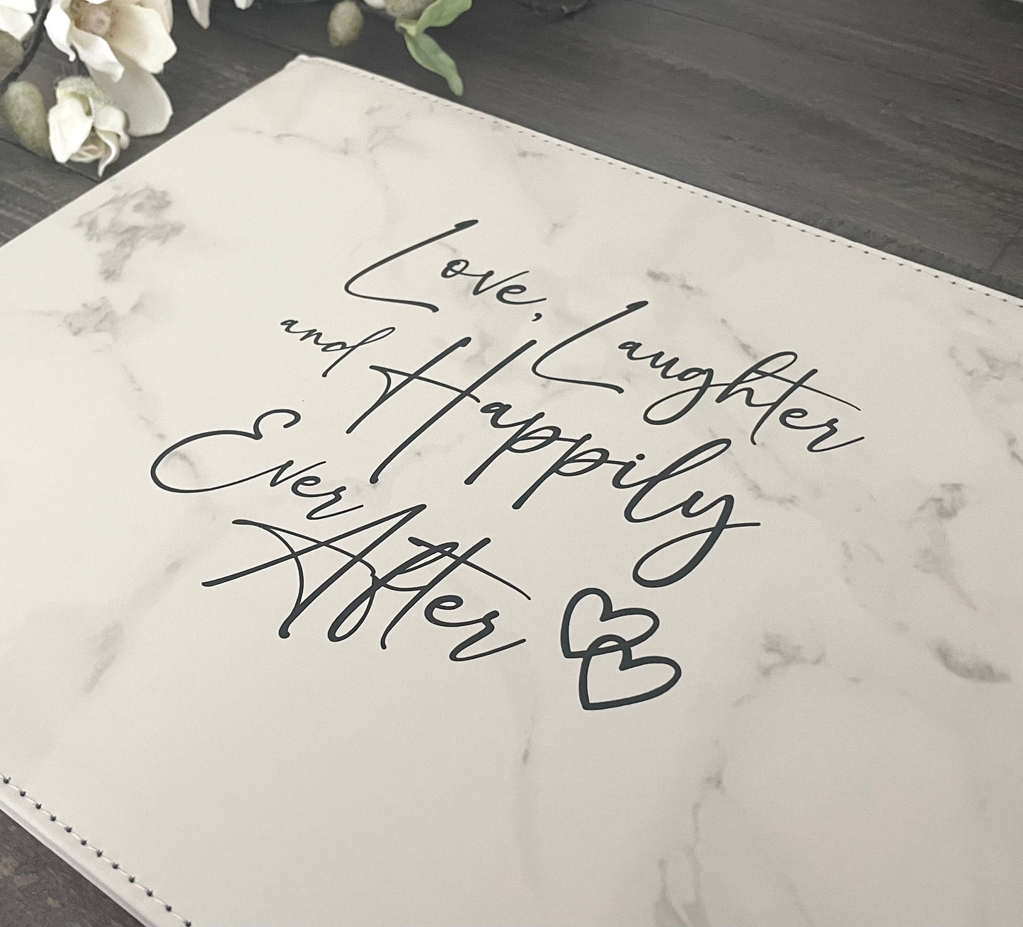 Leatherette Certificate Holder - Love, Laughter and Happily Ever After