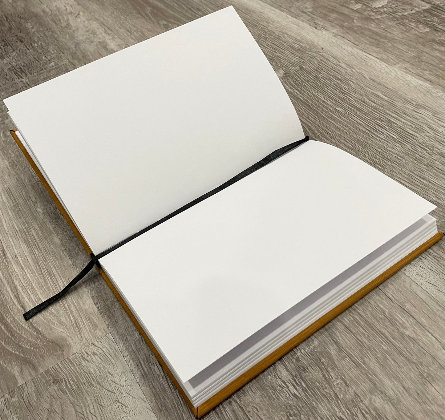 Engraved Bamboo Leatherette Sketchbook - Bamboo Leaves