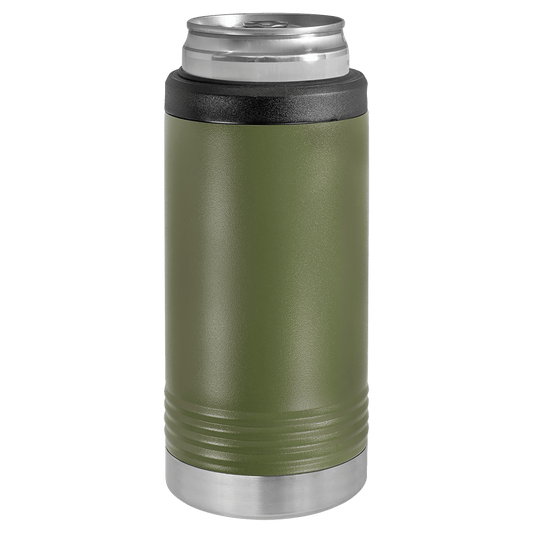 Engraved Stainless Steel Slim Can Beverage Holder - Adventure Awaits
