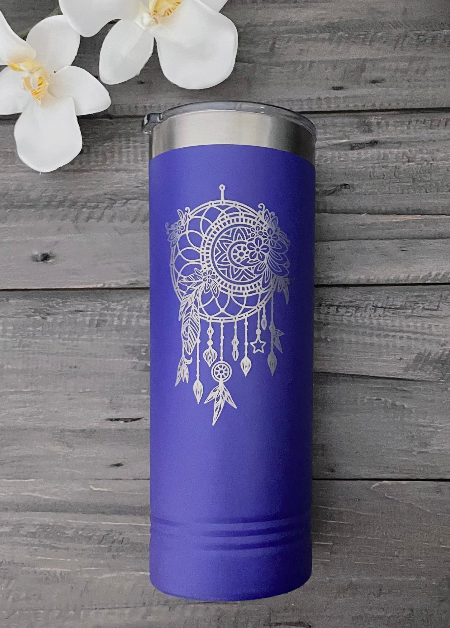 22oz Stainless Steel Skinny Tumbler - Dream Catcher