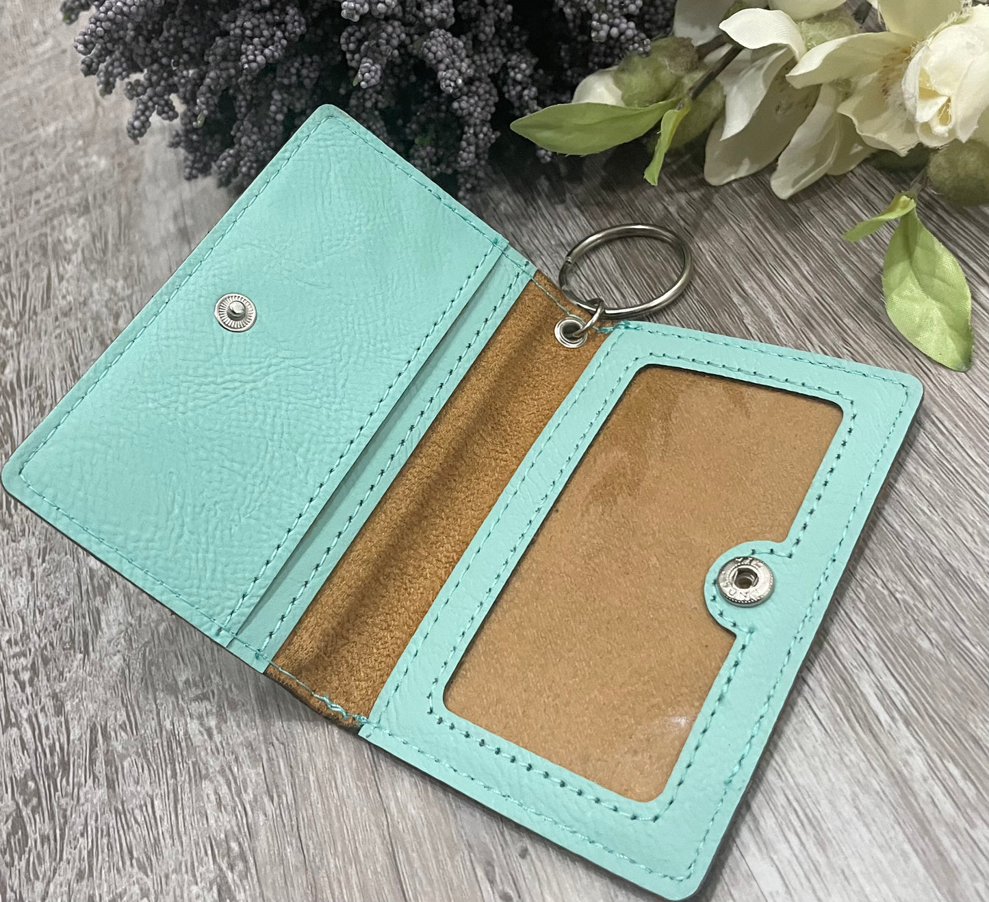 Leatherette Keychain ID Holders - Four Potted Plants