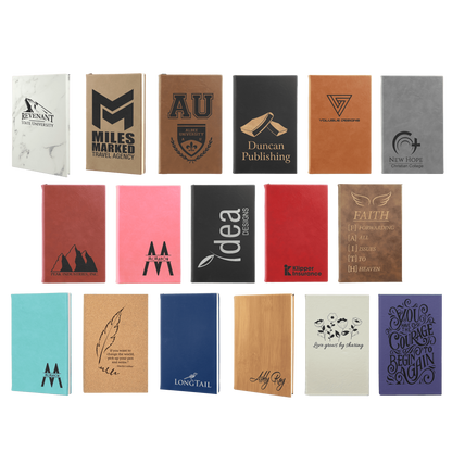Personalized Leatherette Journals - 2 Sizes & 19 Colours