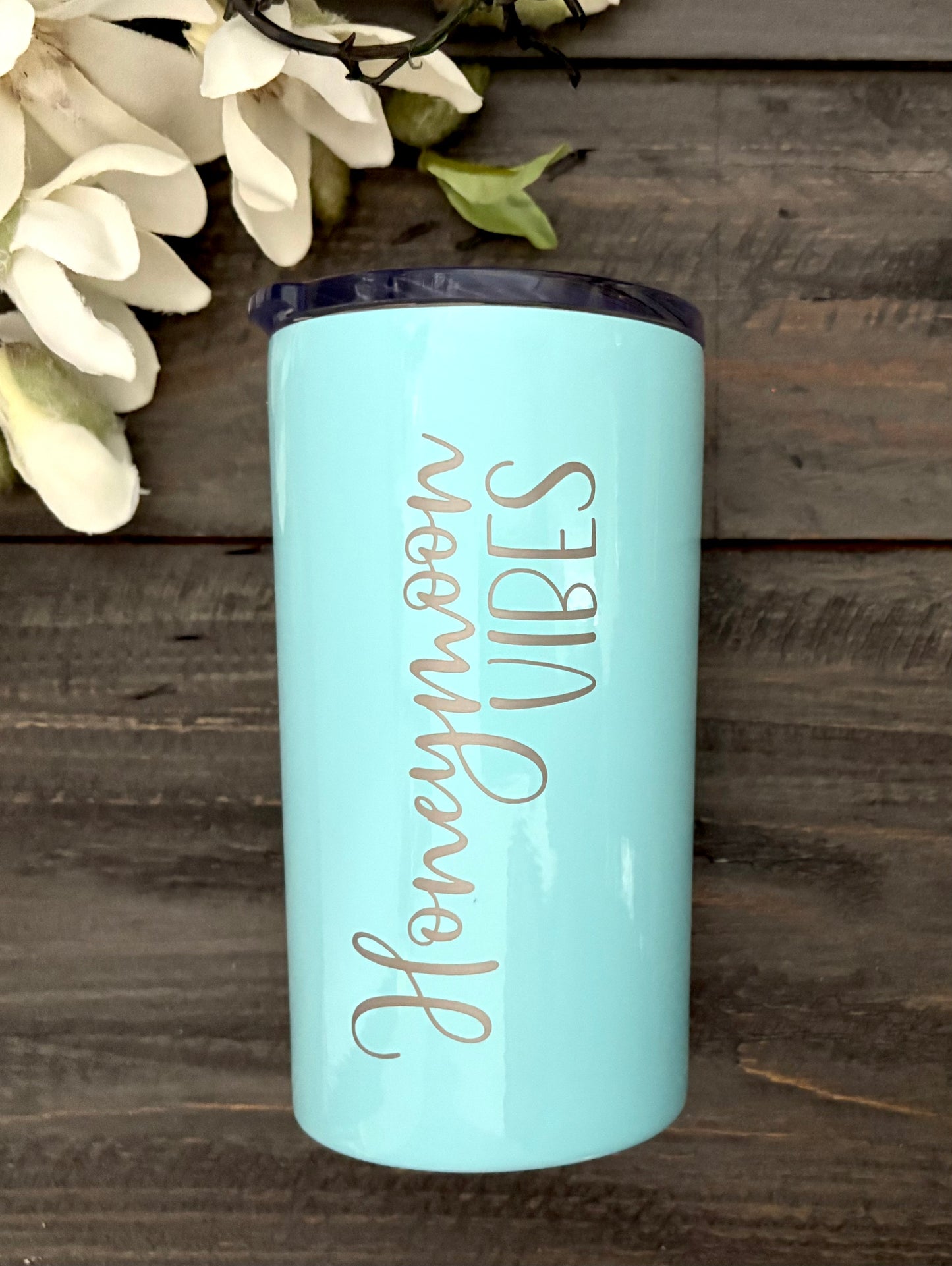 12oz Skinny Mini Stainless Steel Tumbler - Honeymoon Vibes