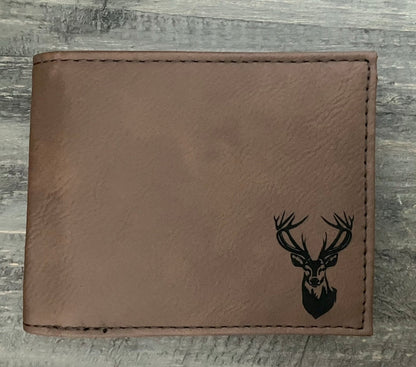 Engraved Leatherette Bi-Fold Wallets - With RFID Protection - 6 Colours