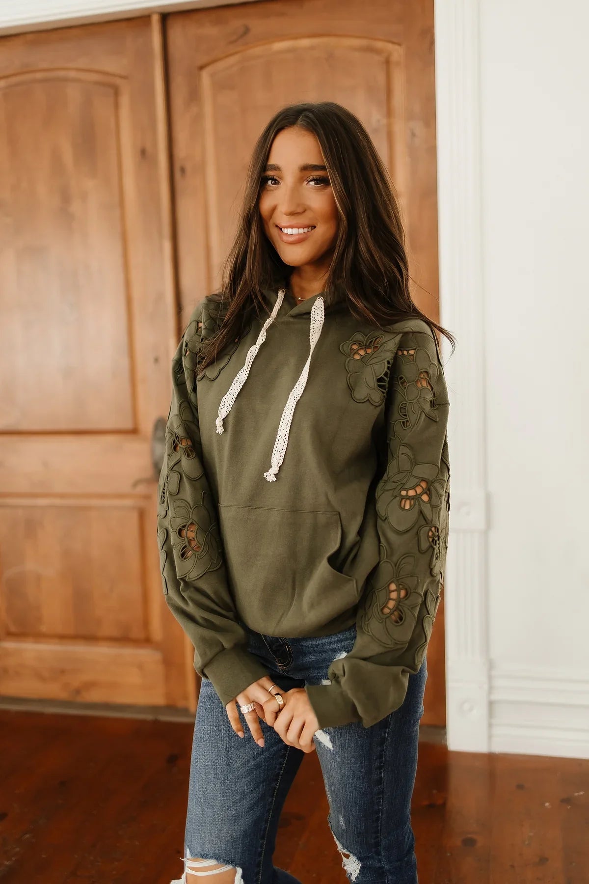 Ampersand Avenue University Hoodie - Love Story Olive