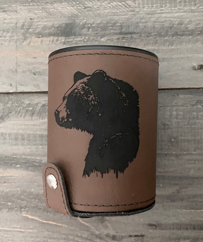 Personalized Leatherette Dice Cups with 5 Dice - 11 Colours
