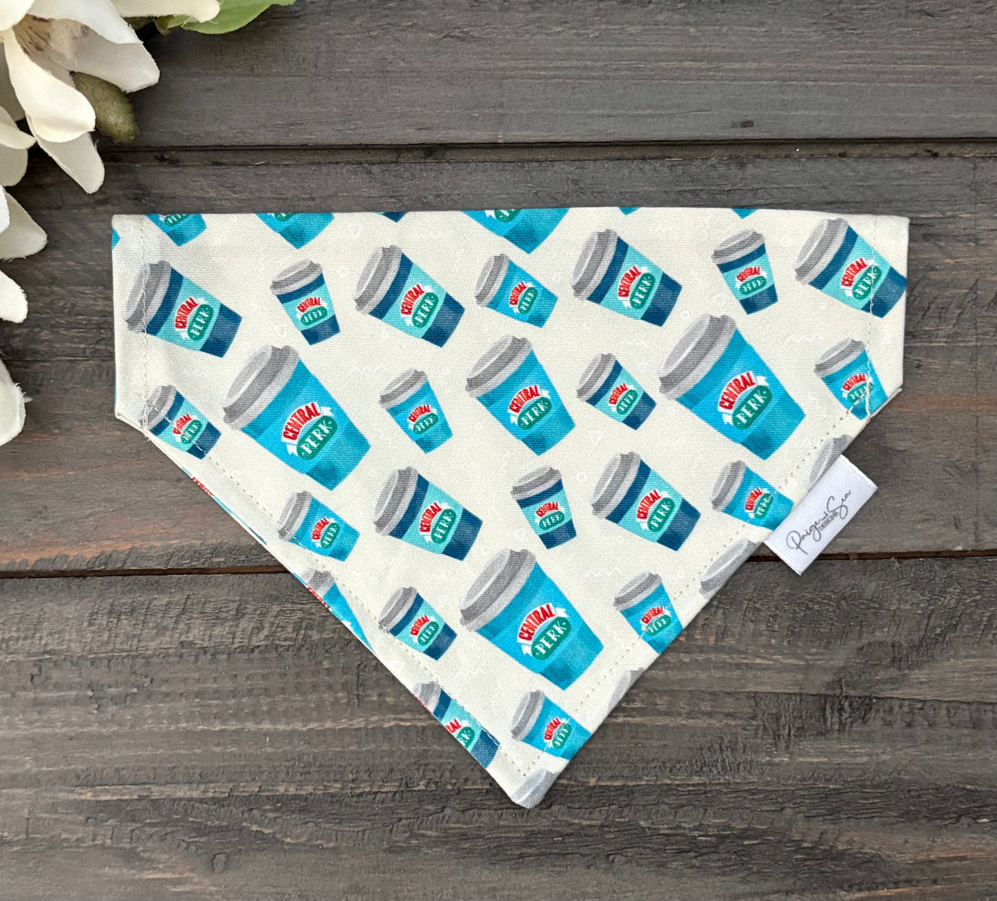 Over the Collar Pet Bandana - Central Perk Coffee Cups with Friends