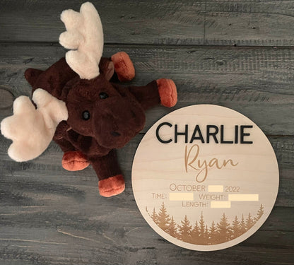 Wooden Baby Keepsake Signs - Round