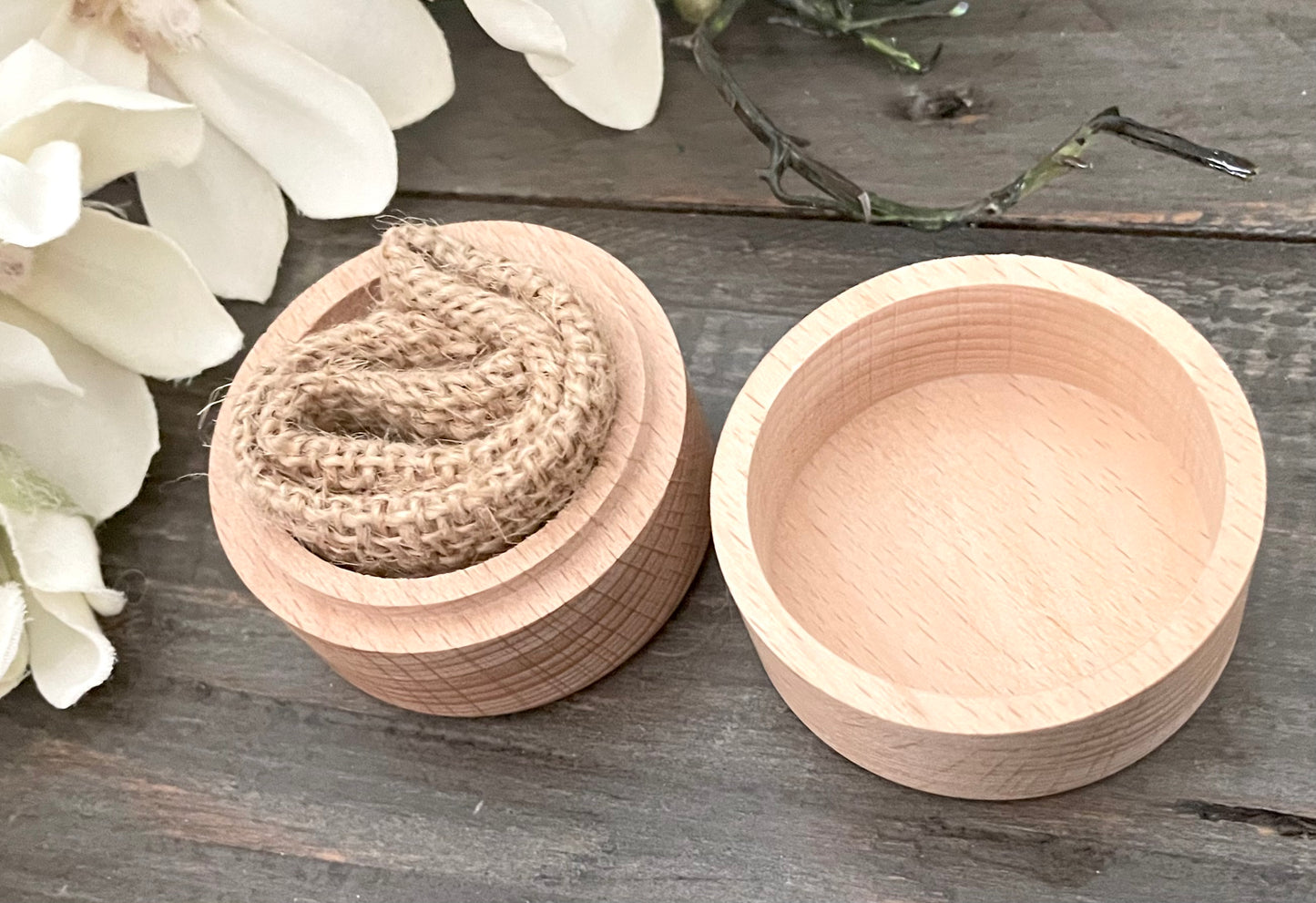 Personalized Round Wooden Boxes - Beech Wood