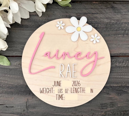 Wooden Baby Keepsake Signs - Round