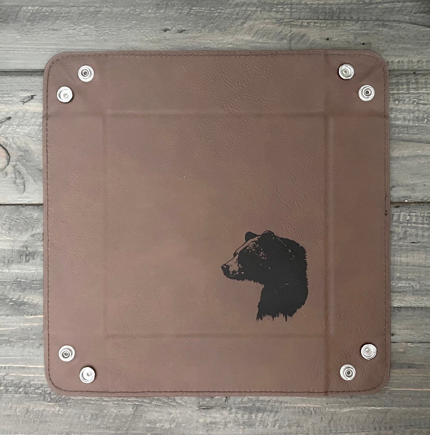 Personalized Leatherette Snap Trays - 2 Sizes & 15 Colours