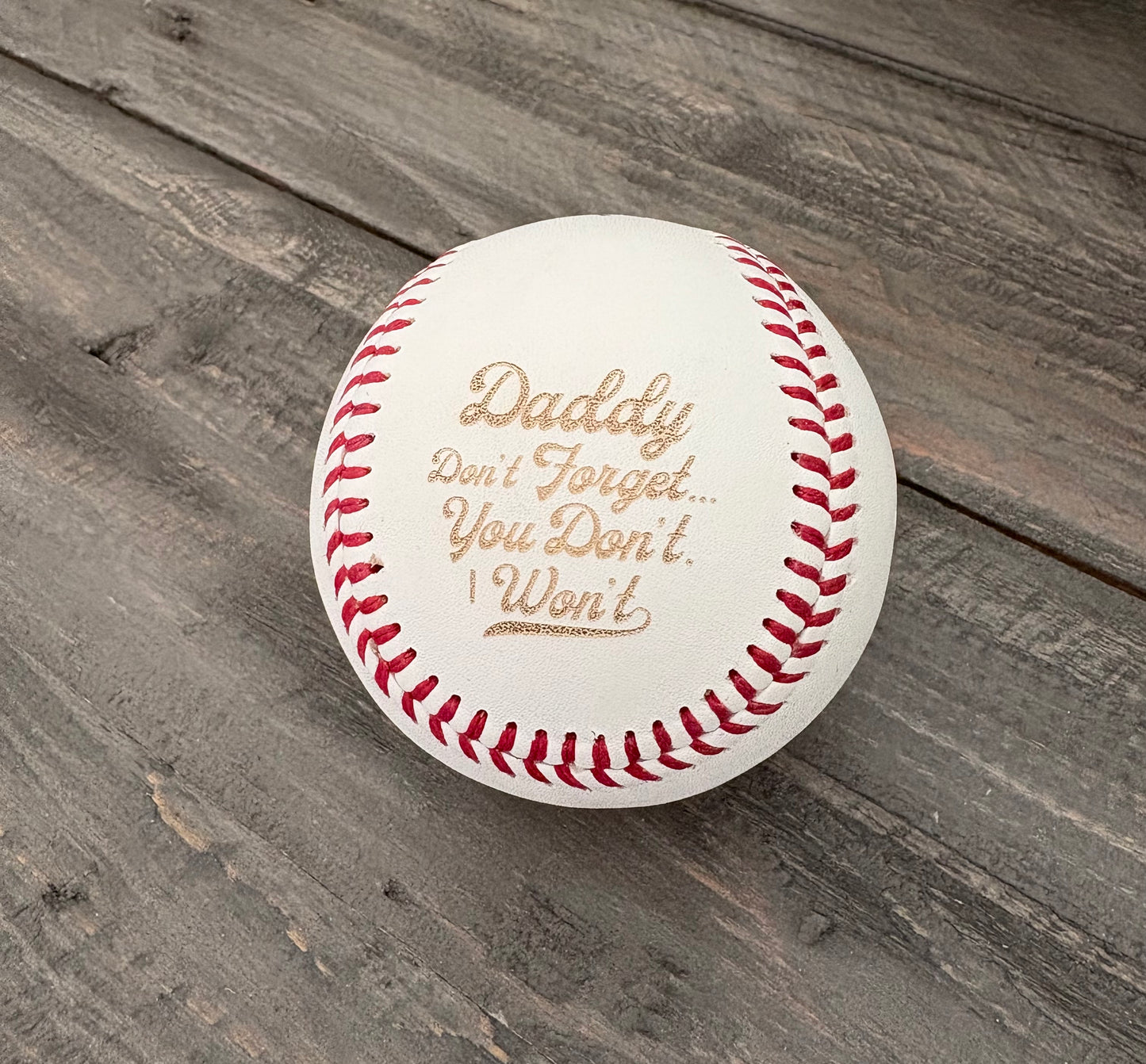 Engraved Genuine Leather Baseballs - With Display Case