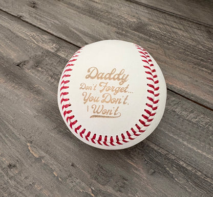 Engraved Genuine Leather Baseballs - With Display Case