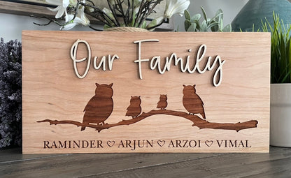 Personalized 3D & Engraved Wooden Signs - Animal Family