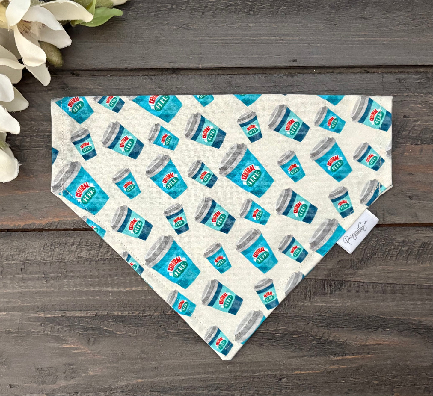 Over the Collar Pet Bandana - Central Perk Coffee Cups with Friends