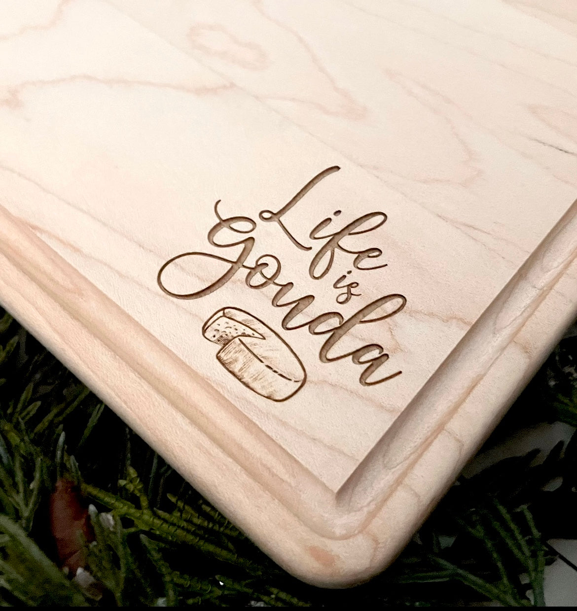 Personalized Wooden Cutting Board - Heart Cutout