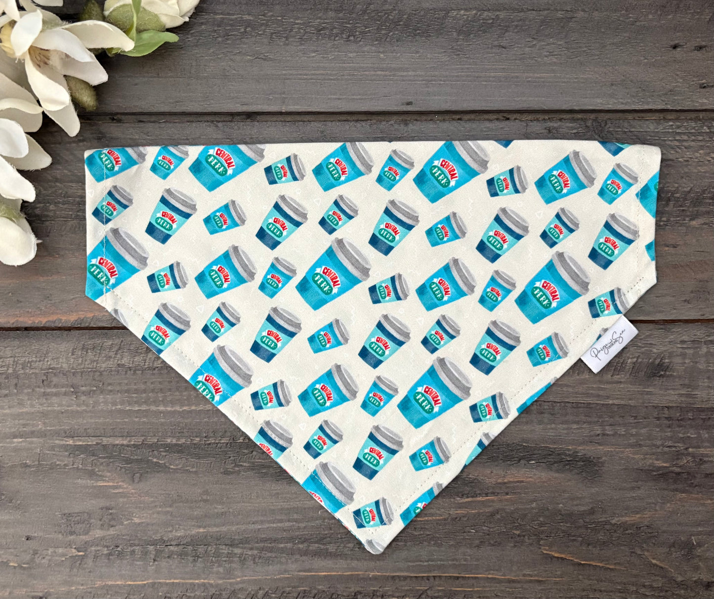 Over the Collar Pet Bandana - Central Perk Coffee Cups with Friends