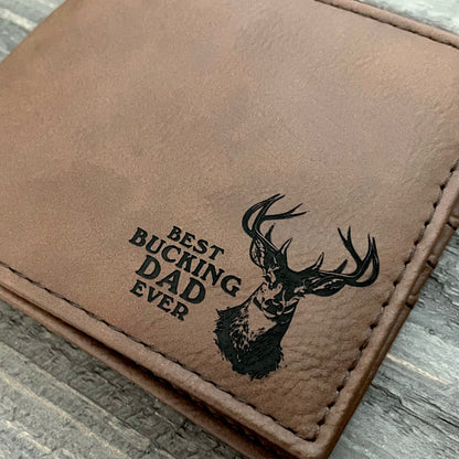 Engraved Leatherette Bi-Fold Wallets - With RFID Protection - 6 Colours