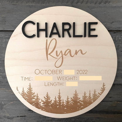 Wooden Baby Keepsake Signs - Round