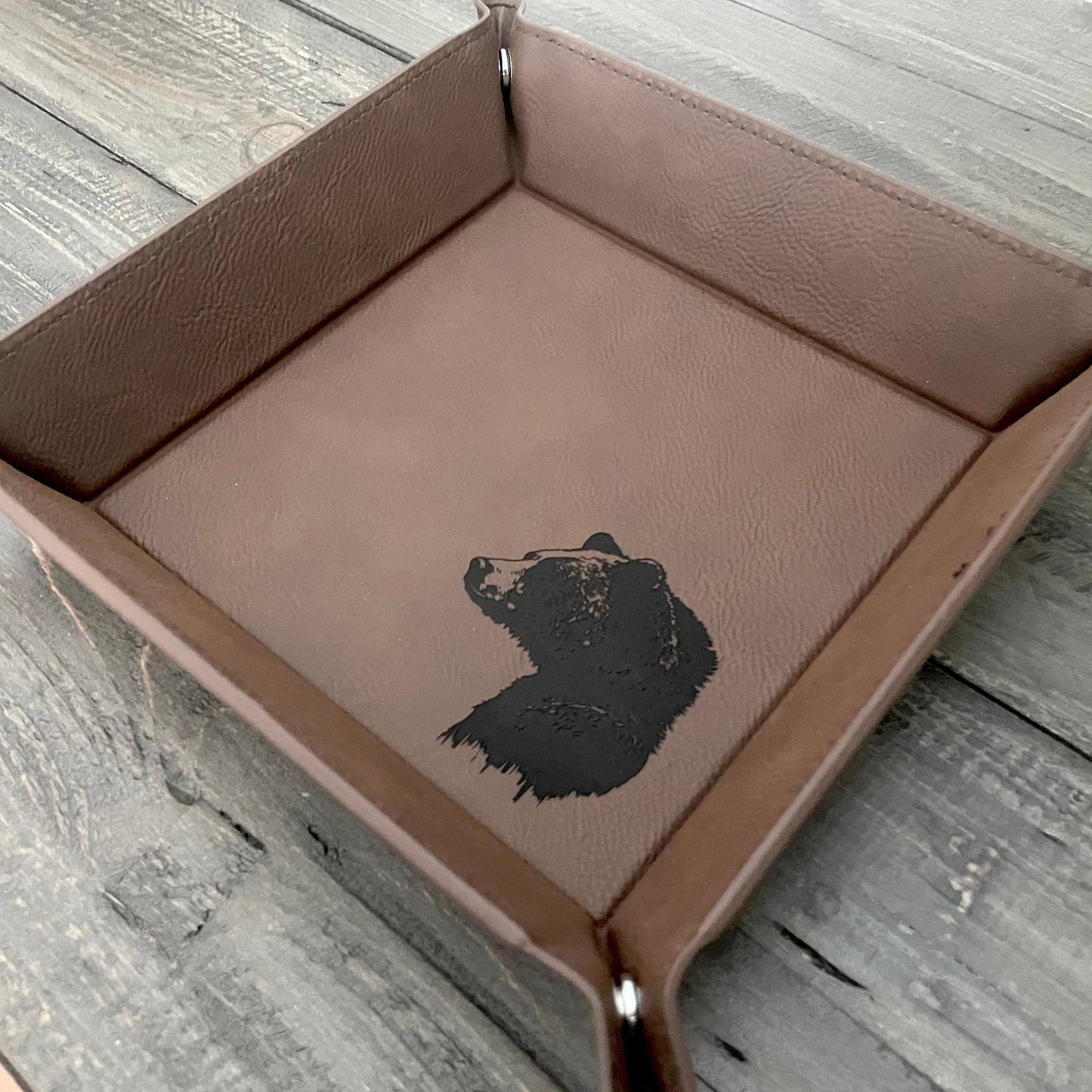 Personalized Leatherette Snap Trays - 2 Sizes & 15 Colours
