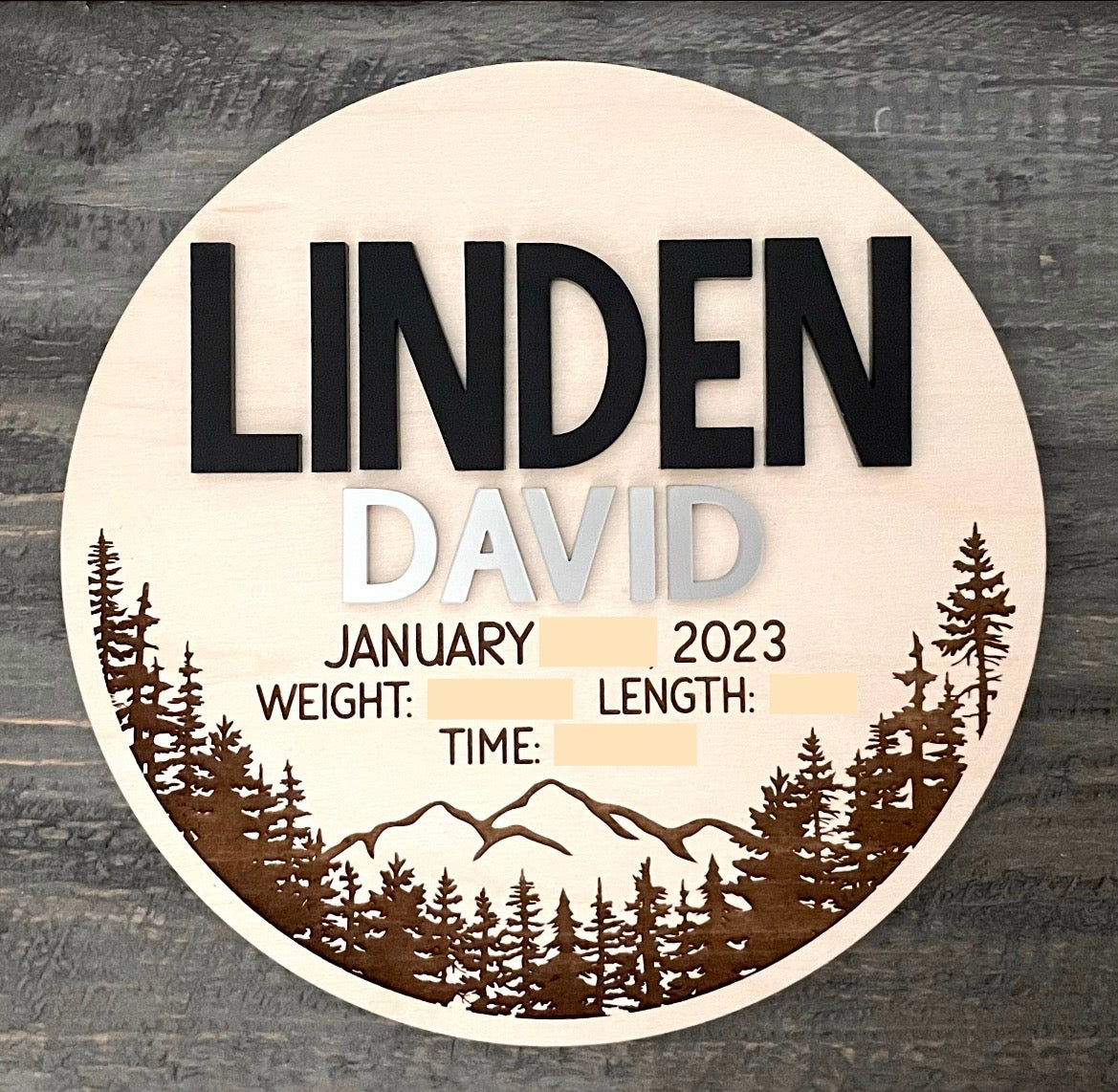 Wooden Baby Keepsake Signs - Round
