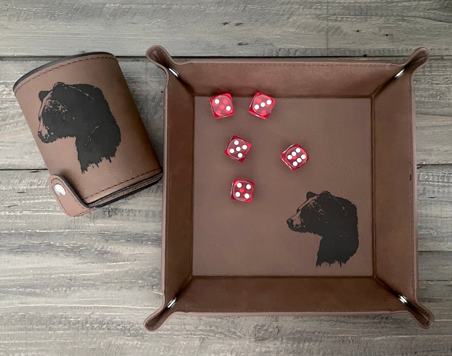 Personalized Leatherette Snap Trays - 2 Sizes & 15 Colours
