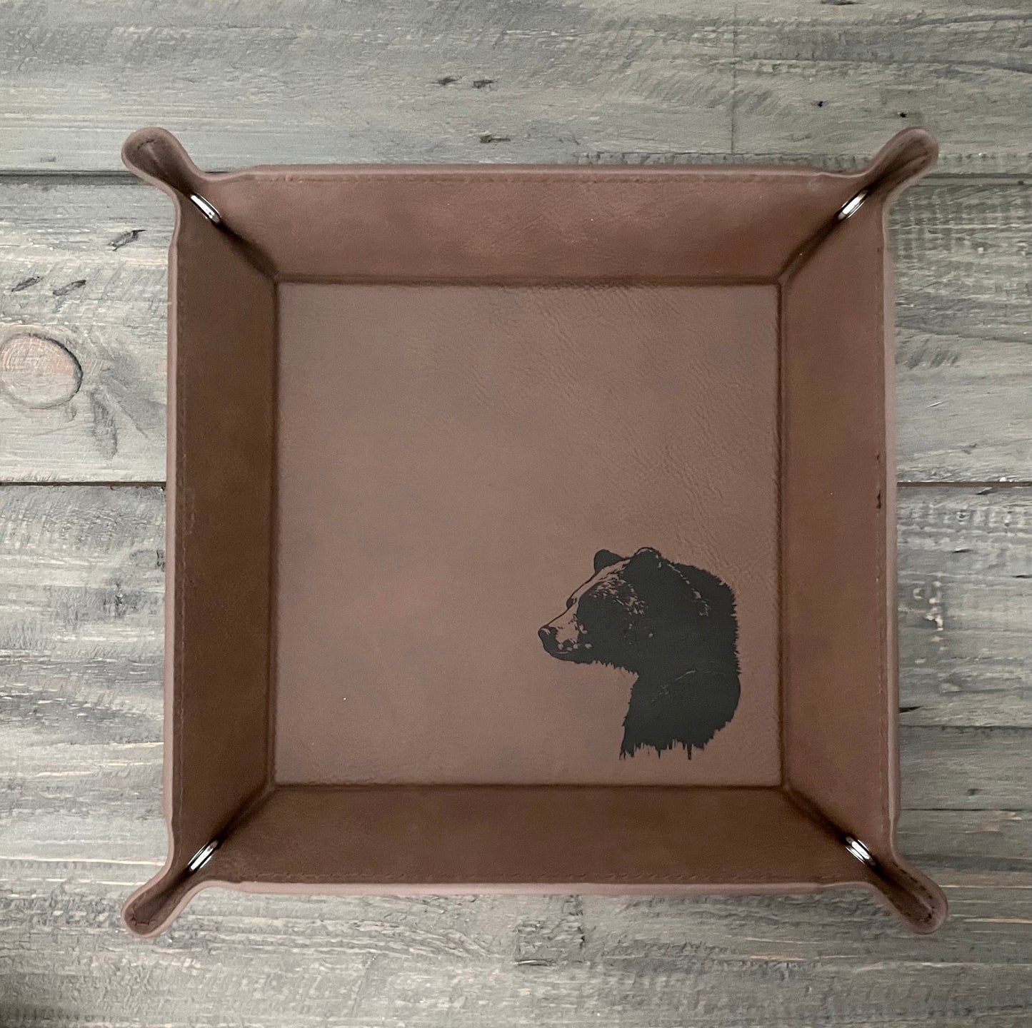 Personalized Leatherette Snap Trays - 2 Sizes & 15 Colours