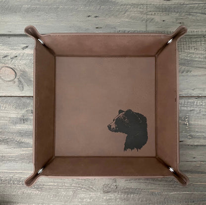 Personalized Leatherette Snap Trays - 2 Sizes & 15 Colours