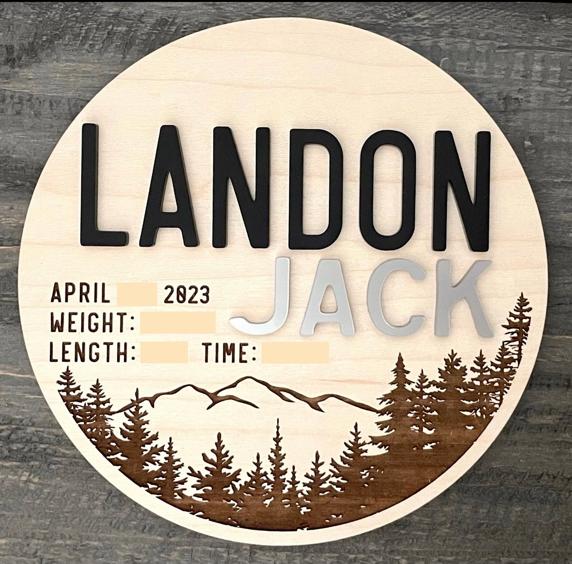 Wooden Baby Keepsake Signs - Round