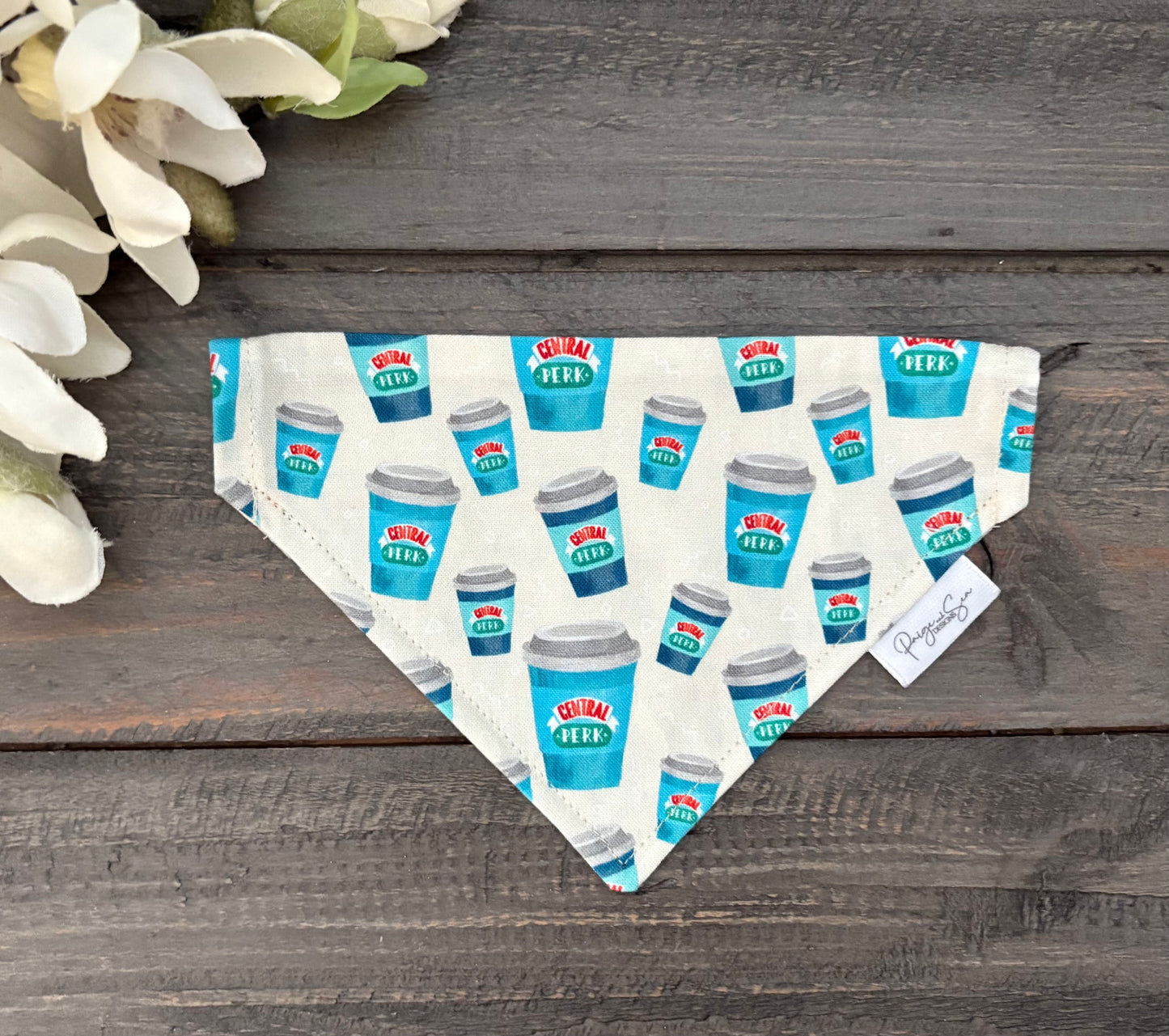 Over the Collar Pet Bandana - Central Perk Coffee Cups with Friends