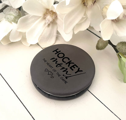 Engraved Leatherette Compact Mirrors - 10 Colours