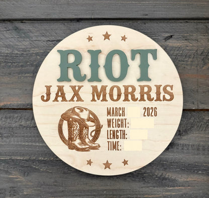 Wooden Baby Keepsake Signs - Round