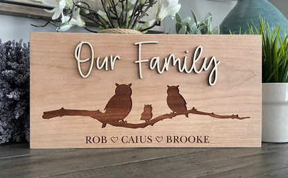 Personalized 3D & Engraved Wooden Signs - Animal Family