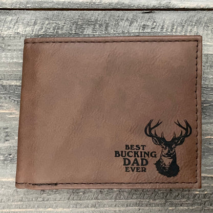 Engraved Leatherette Bi-Fold Wallets - With RFID Protection - 6 Colours