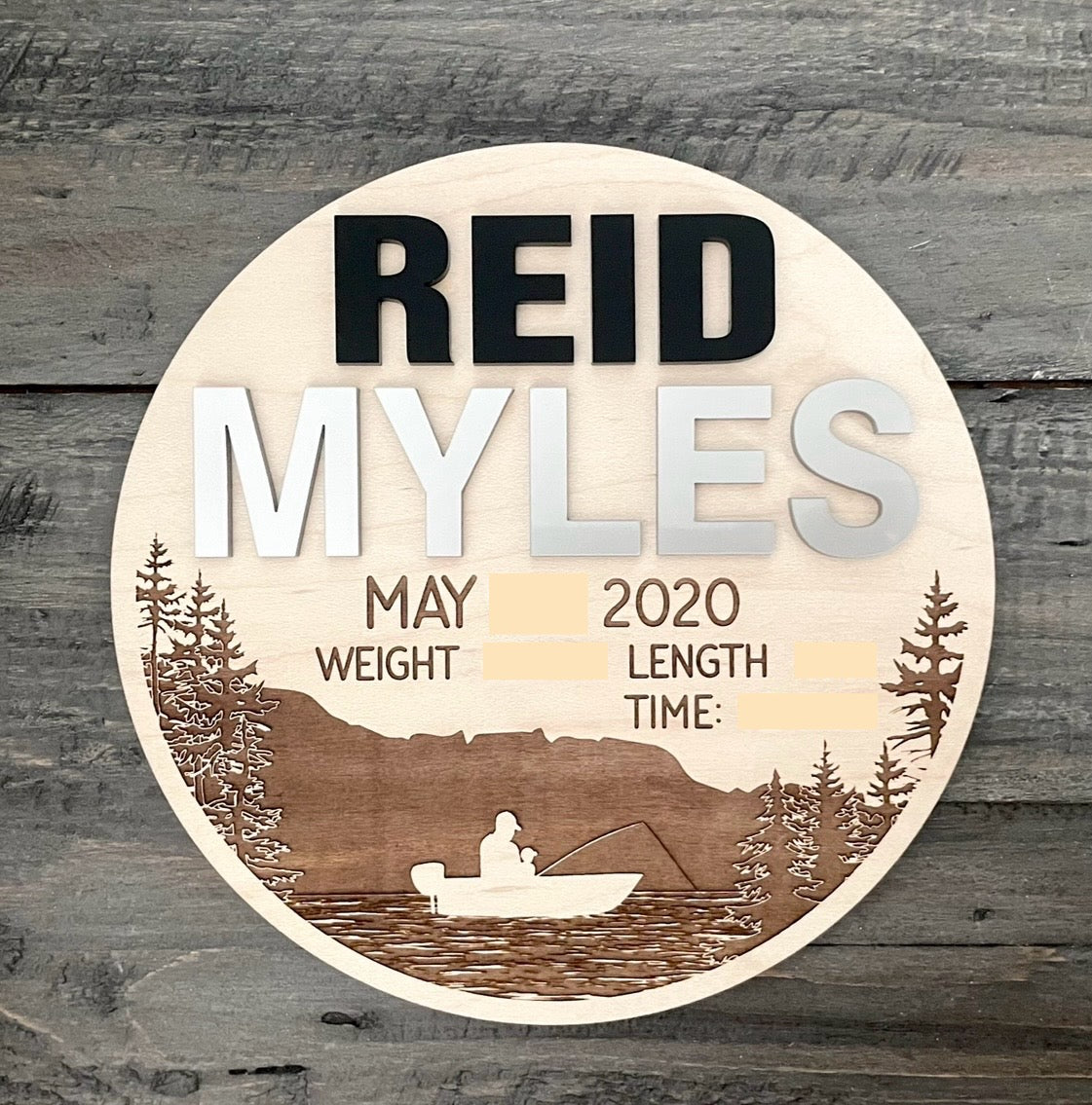 Wooden Baby Keepsake Signs - Round
