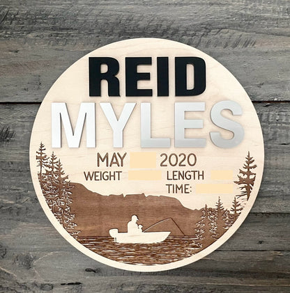 Wooden Baby Keepsake Signs - Round