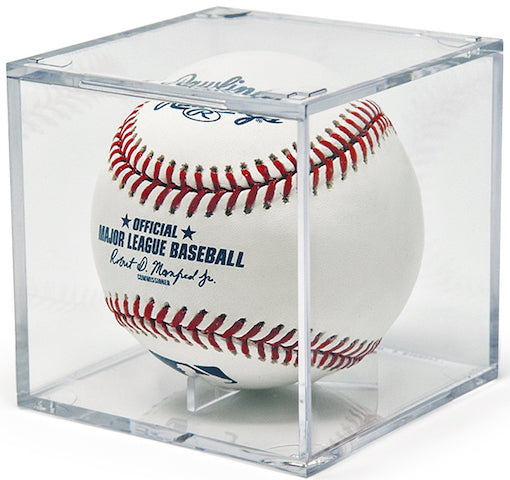 Engraved Genuine Leather Baseballs - With Display Case