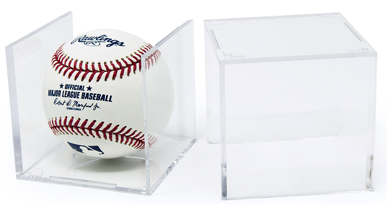 Engraved Genuine Leather Baseballs - With Display Case