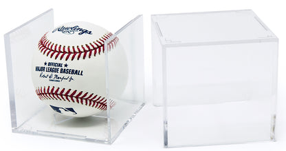 Engraved Genuine Leather Baseballs - With Display Case
