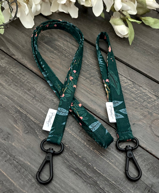 Skinny Lanyards & Skinny Wristlet Straps - Vintage Garden