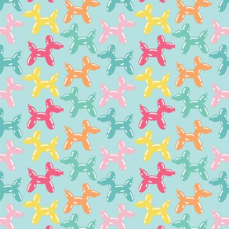 Over the Collar Pet Bandana - Animal Balloons (Light Blue)