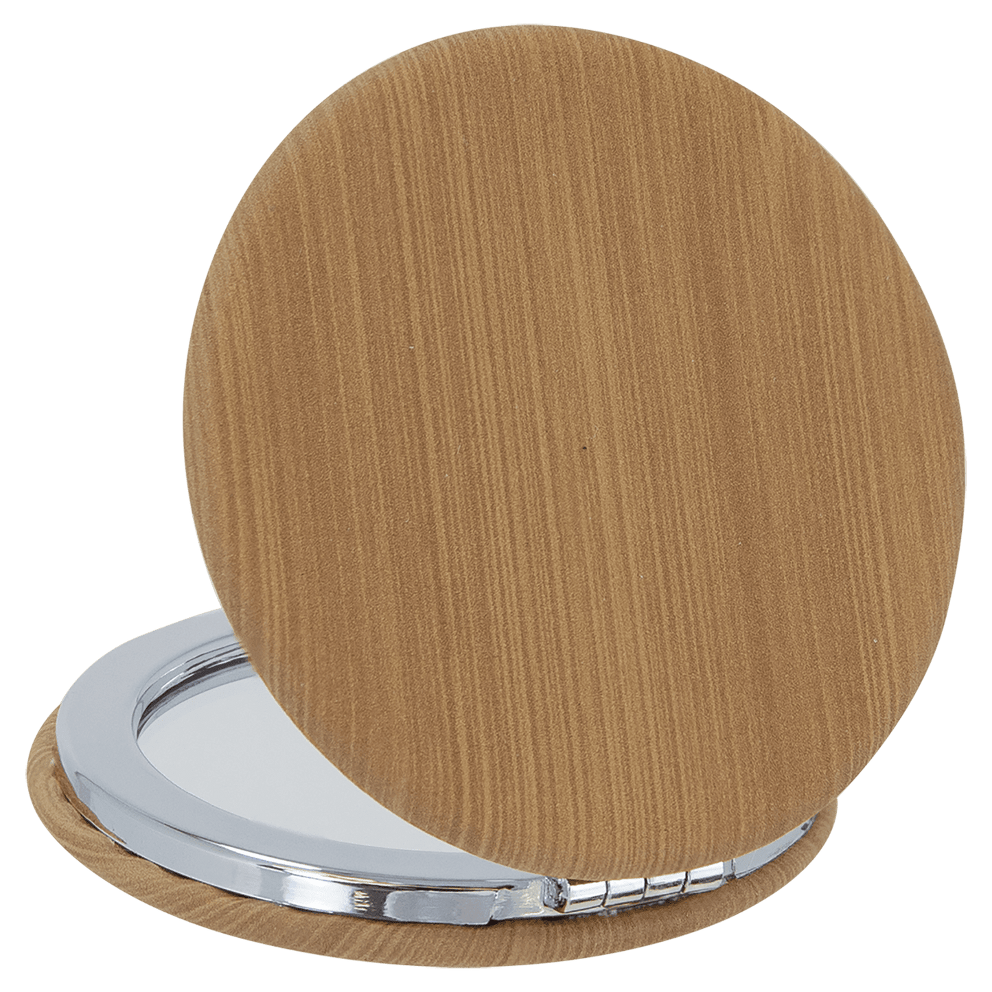 Engraved Leatherette Compact Mirrors - 10 Colours