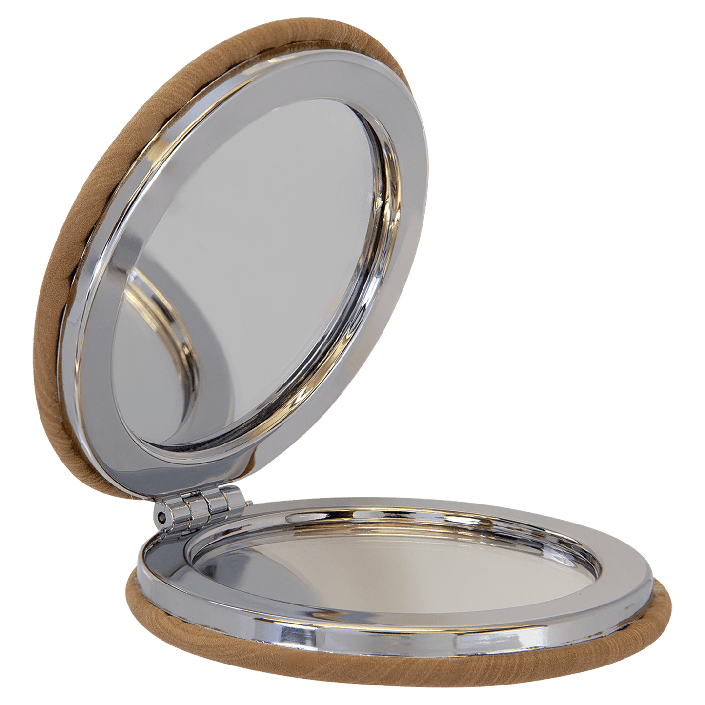 Engraved Leatherette Compact Mirrors - 10 Colours