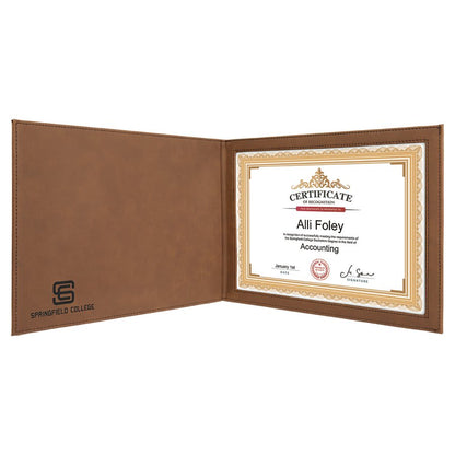 Personalized Leatherette Certificate Holders - 11 Colours