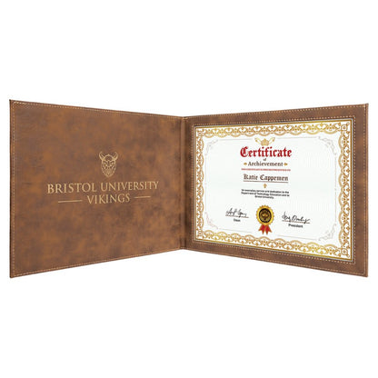 Personalized Leatherette Certificate Holders - 11 Colours