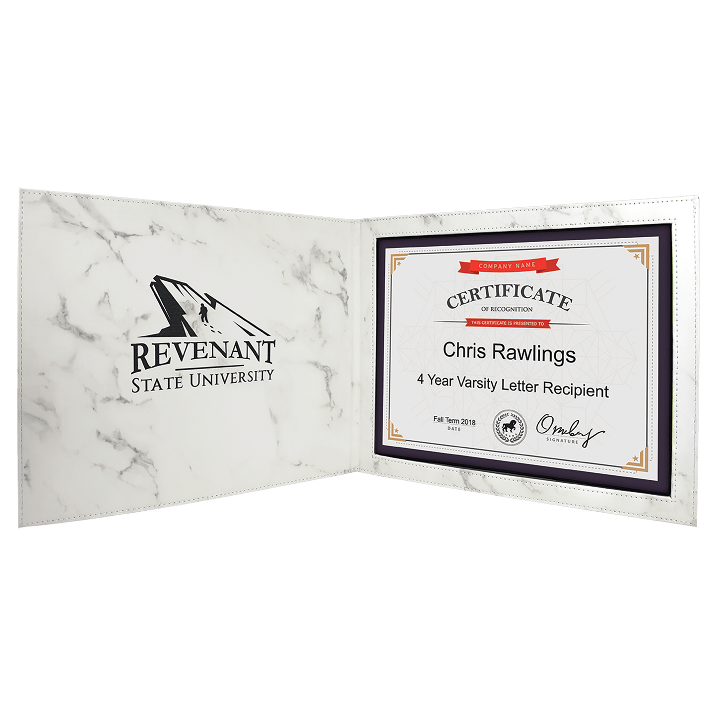 Personalized Leatherette Certificate Holders - 11 Colours